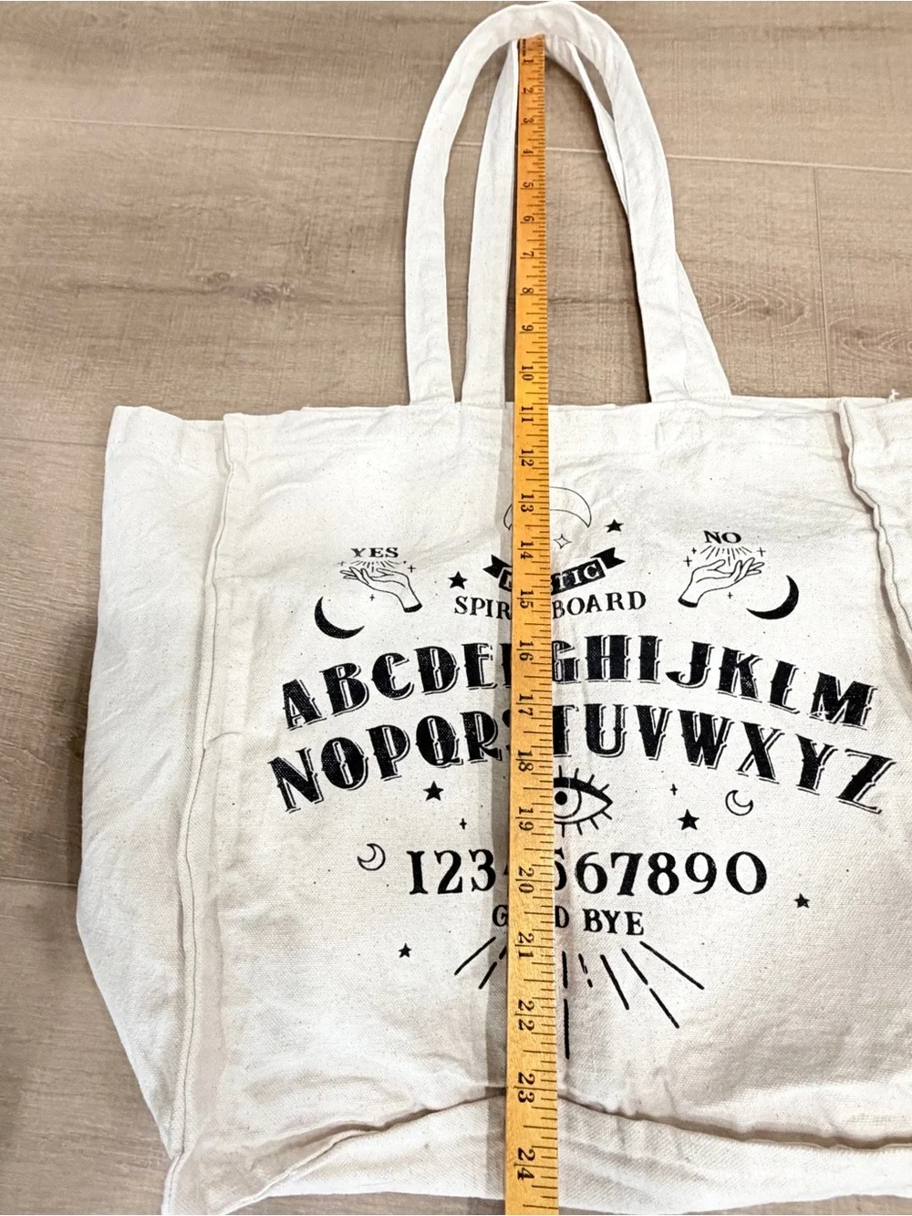 Ouija Mystic Spirit Board Ghost Unit Hunt Game Style Canvas Tote Bag Dividers